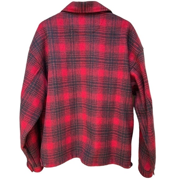 Sorel‎ Wool Coat Red Black Plaid Full Zip Pockets Outdoors Mens Size XL - Picture 2 of 8